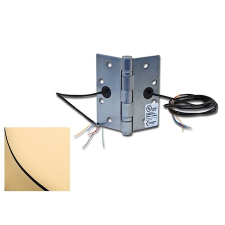 Command Access 4-1/2" x 4-1/2" Electric 4 Wire BB1279 Steel Base Hinge US3 Bright Brass Finish ETH4W4545605BB79